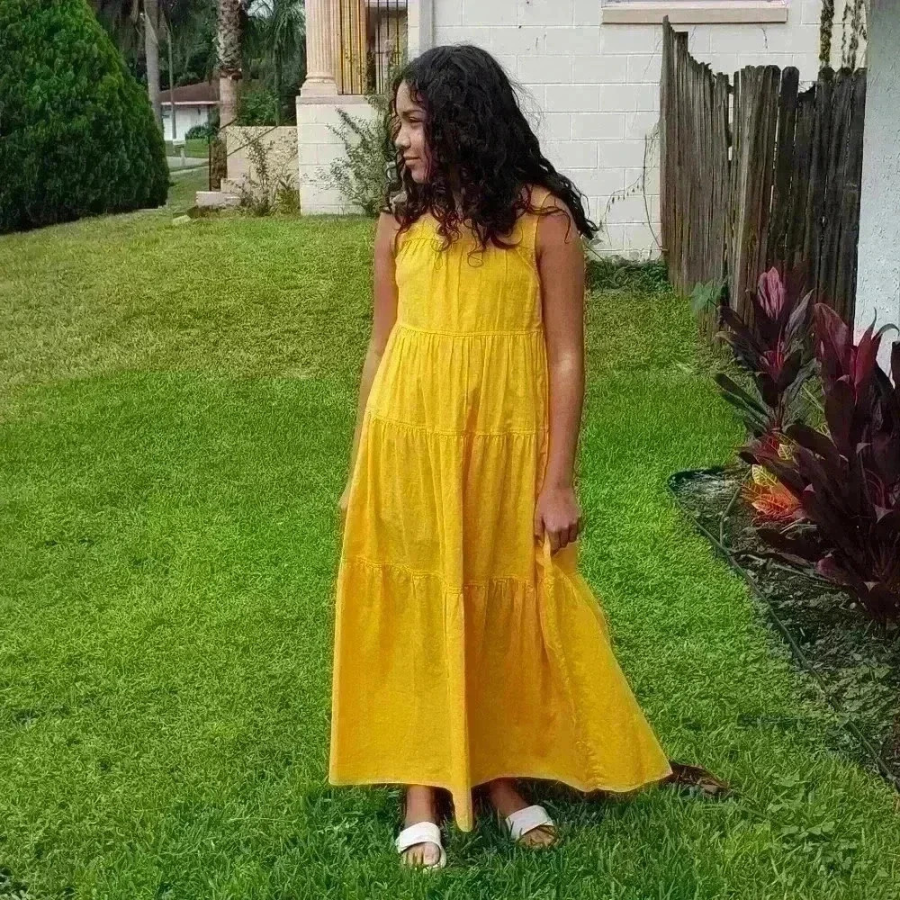 Chelsea & Violet Yellow Linen dress